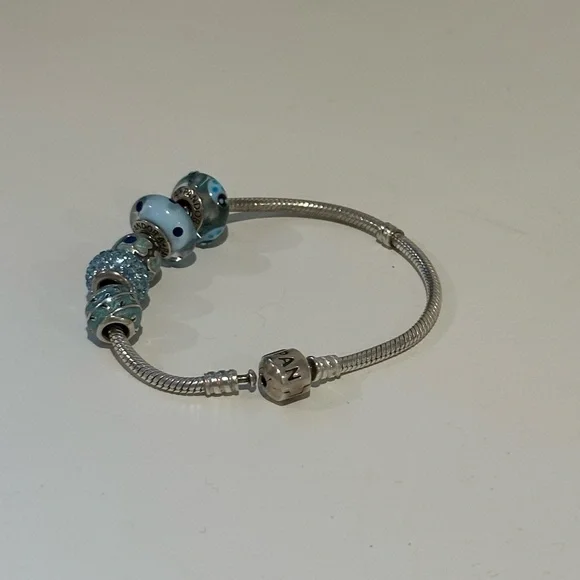 Pandora Silver Charm Bracelet with Blue Accents - Picture 2 of 2